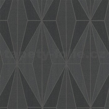 Vliesové tapety na zeď IMPOL Giulia Art-Deco vzor černý se stříbrnými konturami  - POSLEDNÍ KUSY