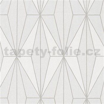 Vliesové tapety na zeď IMPOL Giulia Art-Deco vzor krémový se stříbrnými konturami