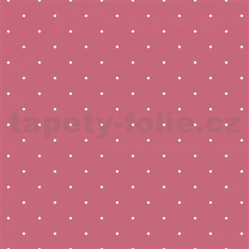 Vliesové tapety na zeď puntíky na růžovém podkladu - POSLEDNÍ KUSY