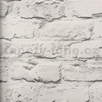 Vliesové tapety na zeď Wood´n Stone cihlová zeď bílo-šedá - POSLEDNÍ KUSY