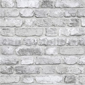 Vliesové tapety na zeď Facade cihla bílo-šedá