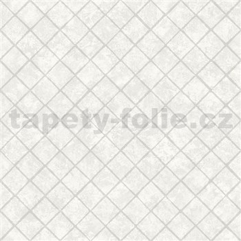 Vliesové tapety na zeď Hexagone čtverce světle šedé s lesklým efektem
