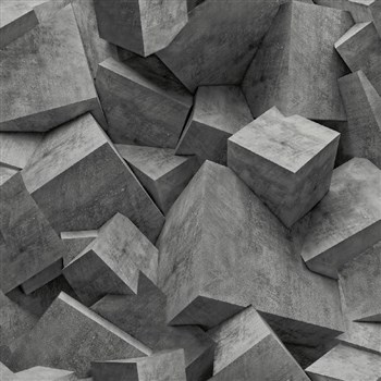 Vliesové tapety na zeď Hexagone 3D kostky černé