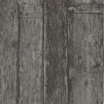 Vliesové tapety na zeď Imagine dřevěný obklad černo-hnědý s výraznou strukturou