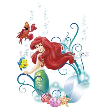 Samolepky na zeď Disney Malá mořská víla Ariel rozměr 50 cm x 70 cm