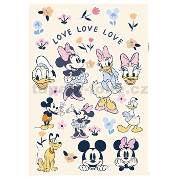 Samolepky na zeď Disney Mickey - Love Love Love 50 cm x 70 cm