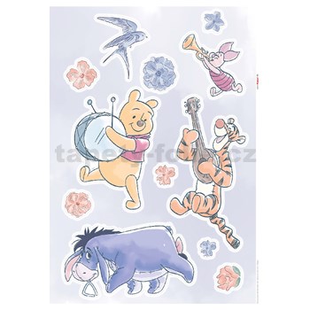 Samolepky na zeď Disney Winnie the Pooh - Flowers & Music 50 cm x 70 cm