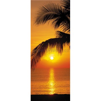 Fototapety palma a západ slunce rozměr 92 cm x 220 cm - POSLEDNÍ KUS