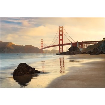 Vliesové fototapety most Golden Gate rozměr 368 cm x 248 cm - POSLEDNÍ KUSY