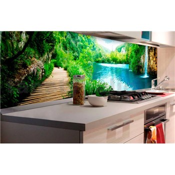 Samolepící tapety za kuchyňskou linku vodopády v lese rozměr 180 cm x 60 cm - POSLEDNÍ KUSY