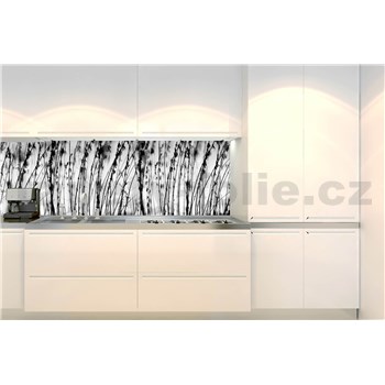 Samolepící tapety za kuchyňskou linku černobílá tráva rozměr 350 cm x 60 cm - POSLEDNÍ KUSY