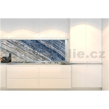 Samolepící tapety za kuchyňskou linku modro-zlatý mramor rozměr 260 cm x 60 cm