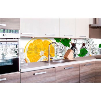 Samolepící tapety za kuchyňskou linku citron a led rozměr 260 cm x 60 cm