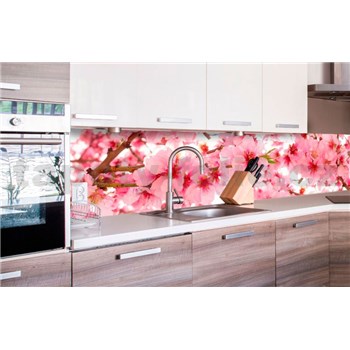 Samolepící tapety za kuchyňskou linku jabloňově květy rozměr 260 cm x 60 cm