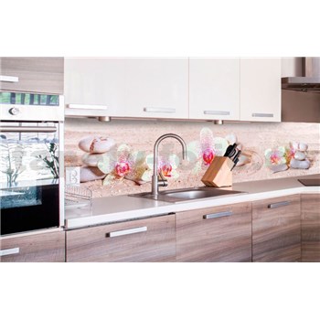 Samolepící tapety za kuchyňskou linku ZEN květiny rozměr 260 cm x 60 cm - POSLEDNÍ KUSY