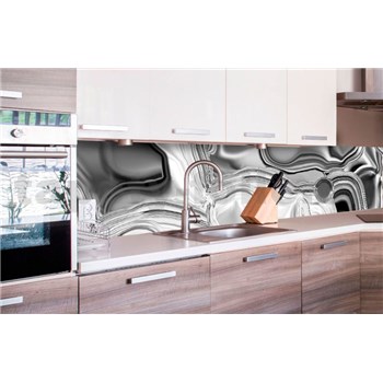Samolepící tapety za kuchyňskou linku tekuté stříbro rozměr 260 cm x 60 cm - POSLEDNÍ KUSY  ROLE