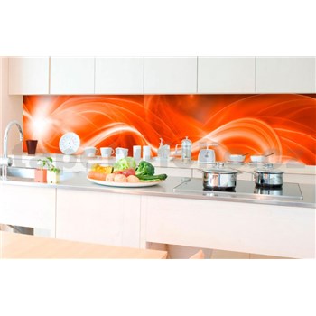 Samolepící tapety za kuchyňskou linku abstrakt oranžový rozměr 350 cm x 60 cm