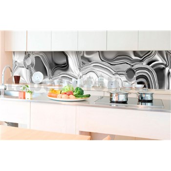 Samolepící tapety za kuchyňskou linku tekuté stříbro rozměr 350 cm x 60 cm - POSLEDNÍ KUSY