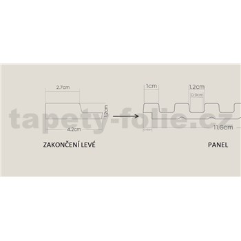 Lamelové dekorační panely ASTI zakončení levé dub zlatý 4,2 x 270 cm