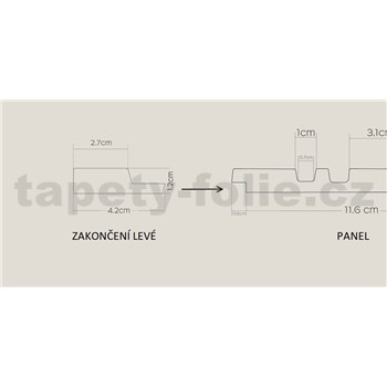 Lamelové dekorační panely MILO zakončení levé ořech 4,2 x 270 cm