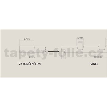 Lamelové dekorační panely OLMO zakončení levé černé 4,2 x 270 cm