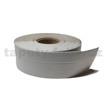 Podlahová lemovka z PVC bílá s šedým žíháním 5,3 cm x 40 m