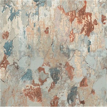 Vliesové tapety na zeď IMPOL Metropolitan Stories omítka s patinou modro-rezavou