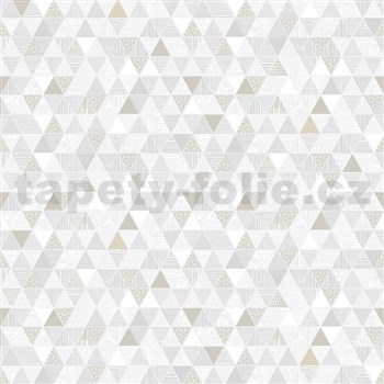 Vliesové tapety na zeď Modern trojúhelníky šedo-hnědé se vzorem