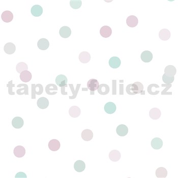 Vliesové tapety na zeď IMPOL My Kingdom puntíky růžovo-zelené