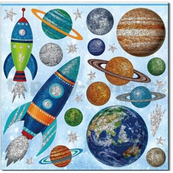 Samolepky na zeď - kosmos 37 x 40,4 cm