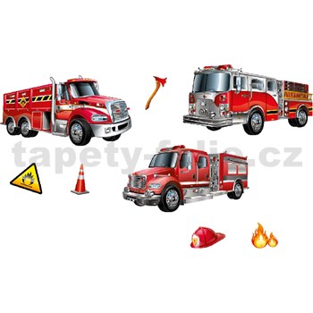 3D samolepky hasičská vozidla, 41 x 29 cm