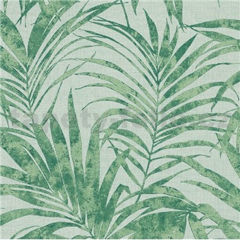 Vliesové tapety na zeď IMPOL IVY palmové listy zelené na zeleném podkladu - POSLEDNÍ ROLE