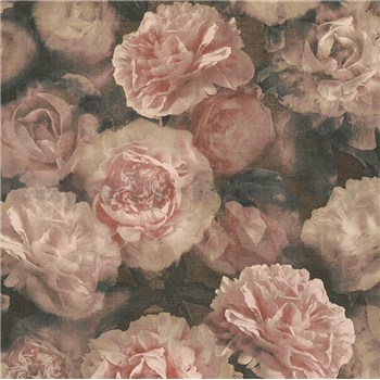 Vliesové tapety IMPOL New Studio květinový vzor růžovo-černý