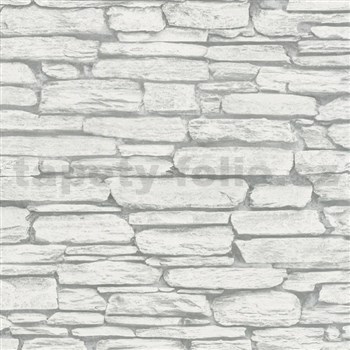 Vliesové tapety na zeď Belinda kámen ukládaný šedo-bílý  - POSLEDNÍ KUSY