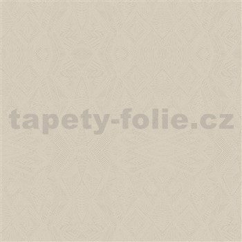 Vliesové tapety na zeď Belinda geometrické ornamenty světle hnědé  - POSLEDNÍ KUSY