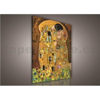 Obraz na plátně À la Gustav Klimt Polibek 75 x 100 cm