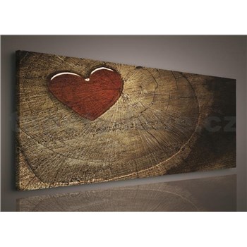 Obraz na plátně srdce 145 x 45 cm