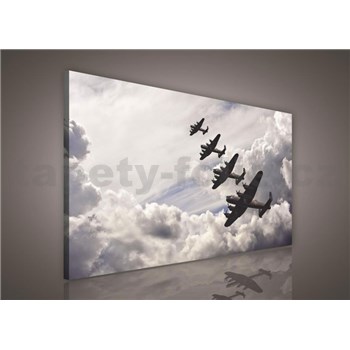 Obraz na plátně letadla v oblacích 75 x 100 cm