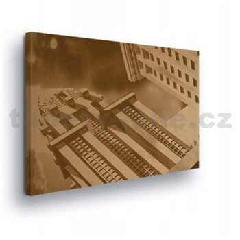 Obraz na plátně retro architektura, odstín sépie 100 x 75 cm - POSLEDNÍ KUSY