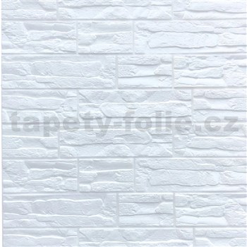 Samolepící pěnové 3D panely rozměr 70 x 77 cm, ukládaný kámen bílý - POSLEDNÍ KUSY