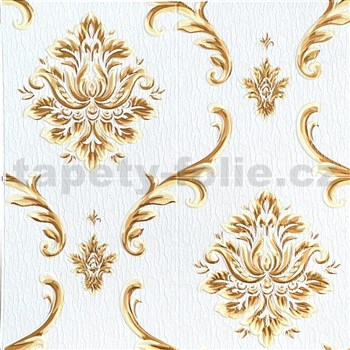 Samolepící pěnové 3D panely rozměr 70 x 70 cm, ornamenty béžovo-zlaté