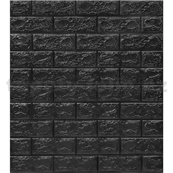 Samolepící pěnové 3D panely rozměr 70 x 77 cm, cihla černá