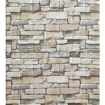 Samolepící pěnové 3D panely rozměr 70 x 77 cm, kámen hnědý