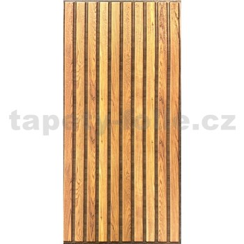 Samolepící PVC 3D panely rozměr 60 x 30 cm, lamely hnědé