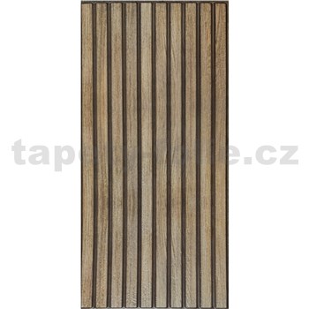 Samolepící PVC 3D panely rozměr 60 x 30 cm, lamely šedo-hnědé - POSLEDNÍ KUSY