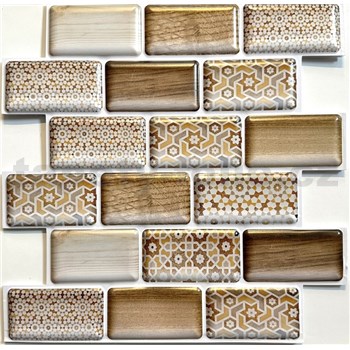 Samolepící PVC 3D panely obklad dekoru dřeva s aplikací rozměr 30 x 30 cm,