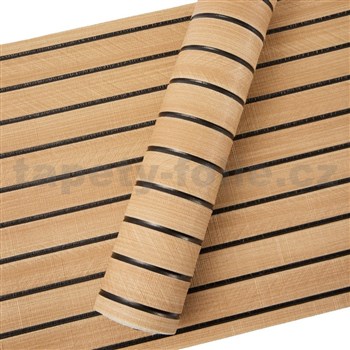 Samolepící panely na zeď lamely na pěnovém podkladu hnědé rozměr 270 x 48,5 cm