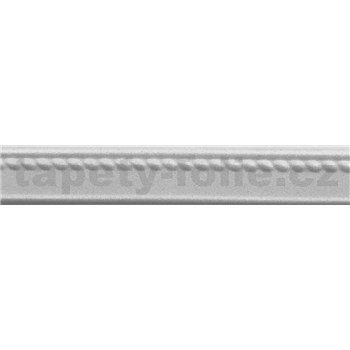 Polystyrenové dekorativní lišty, rozměr 1000 x 37 x 7 mm, bílá plochá s vroubky