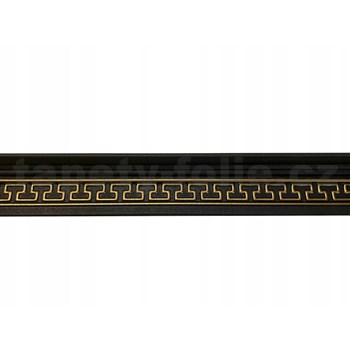 Polystyrenové dekorativní lišty, rozměr 1000 x 50 x 90 mm, černo-zlatá s řeckým klíčem