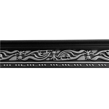 Polystyrenové dekorativní lišty, rozměr 1000 x 50 x 90 mm, vlnovky černo-stříbrné